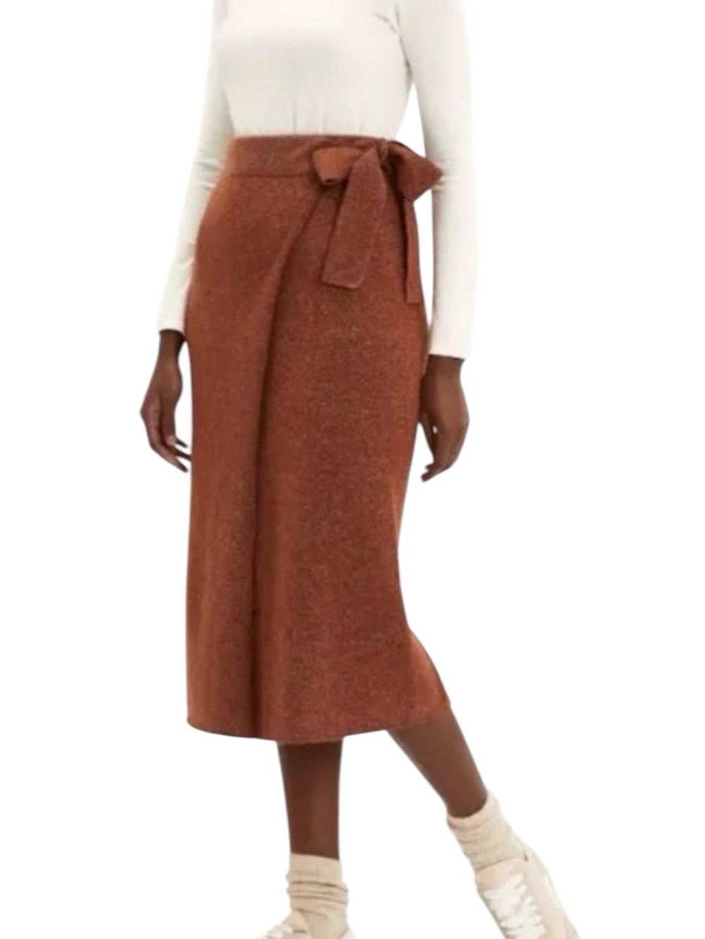 Frank and Oak Sweater Wrap Knit Skirt Recycled Wool Blend Size Medium